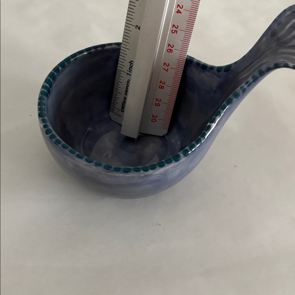 Anthro Ceramic whale or mermaid Tail Shaped trinket jewelry soap Bowl Cup Blue - Picture 5 of 8